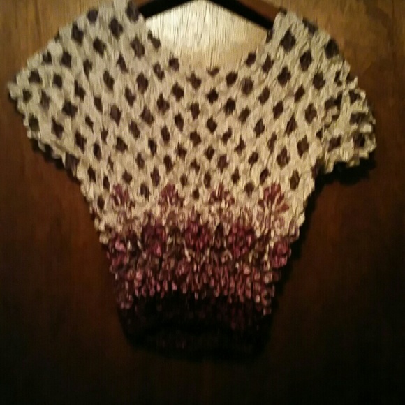 F.C Purple Paisley Popcorn Blouse - Picture 2 of 2
